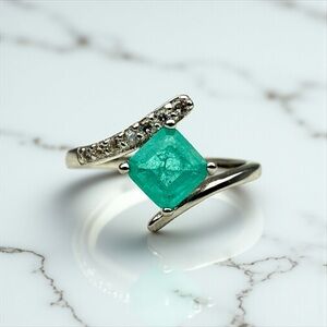 NWT Sterling Silver & Paraiba Tourmaline Ring, Size 5